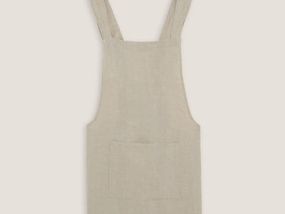 100% LINEN KITCHEN APRON - NATURAL
