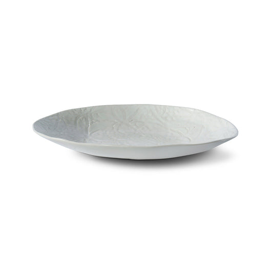 PEBBLE OVAL SERVING BOWL - LARGE - WHITE LACE