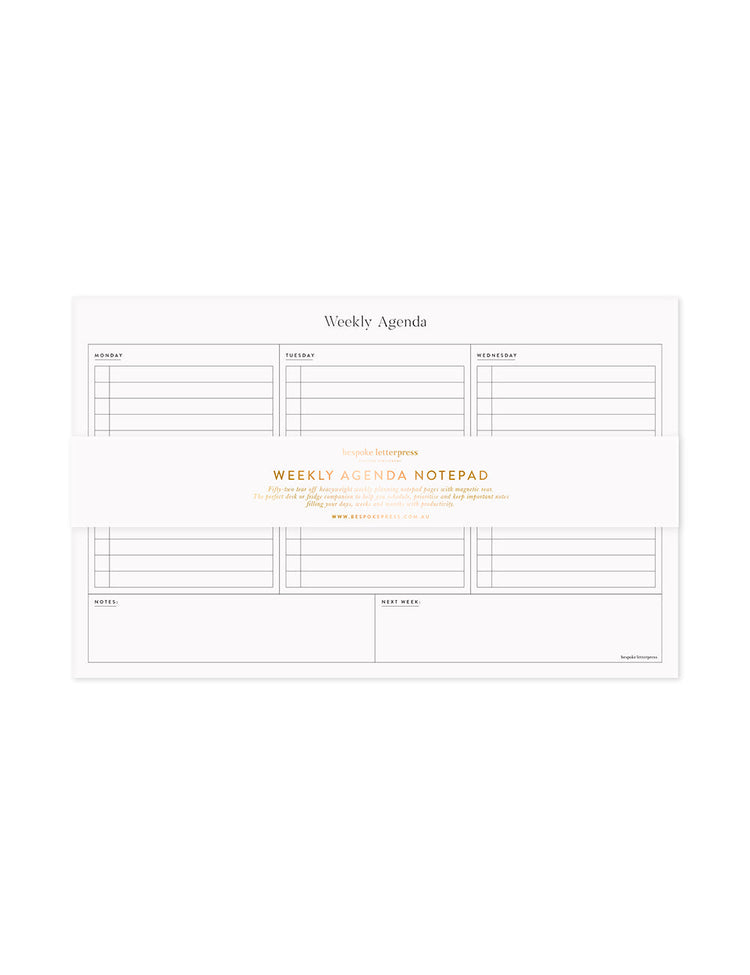 WEEKLY AGENDA FRIDGE NOTEPAD