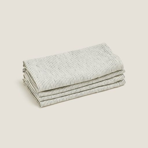 PENCIL STRIPE - 100% FRENCH LINEN NAPKIN SET